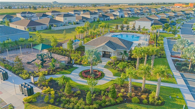 birds eye view of property featuring a residential view