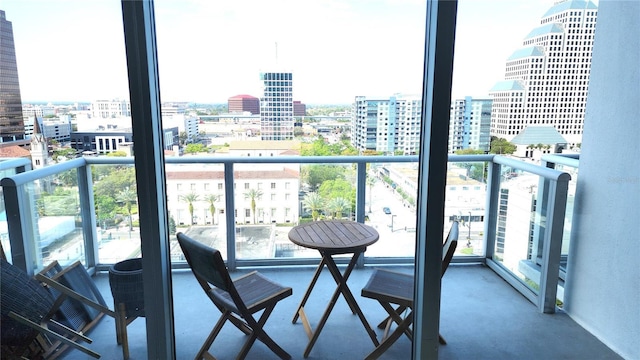 balcony featuring a view of city