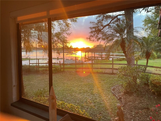 view of yard featuring fence