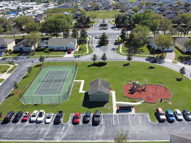 bird's eye view with a residential view