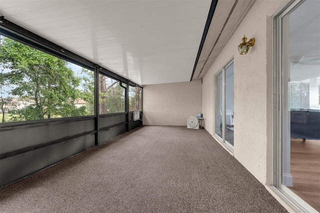 view of unfurnished sunroom