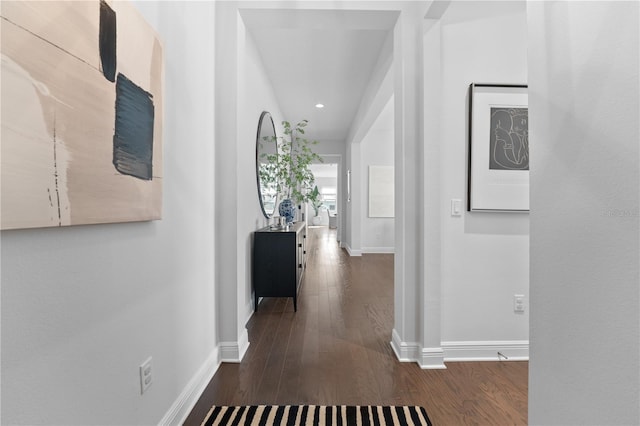 8025 Topsail Pl, Winter Garden, FL 34787 - hall with wood finished floors, baseboards, and recessed lighting