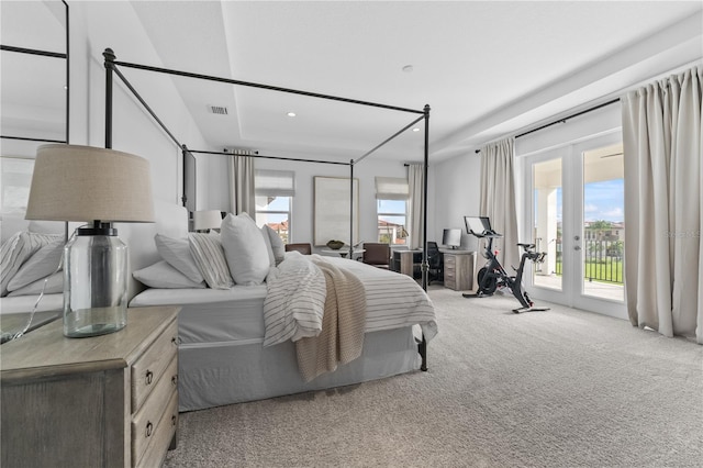 8025 Topsail Pl, Winter Garden, FL 34787 - carpeted bedroom featuring access to exterior, recessed lighting, and french doors
