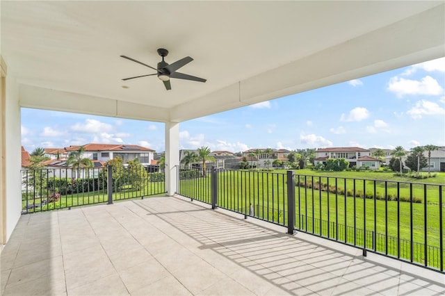 8025 Topsail Pl, Winter Garden, FL 34787 - view of patio / terrace featuring a residential view, a ceiling fan, and a balcony