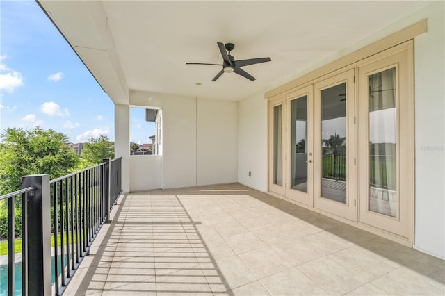 8025 Topsail Pl, Winter Garden, FL 34787 - balcony with french doors and a ceiling fan