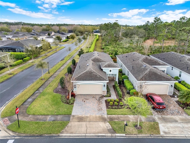 drone / aerial view with a residential view