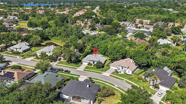 aerial view with a residential view