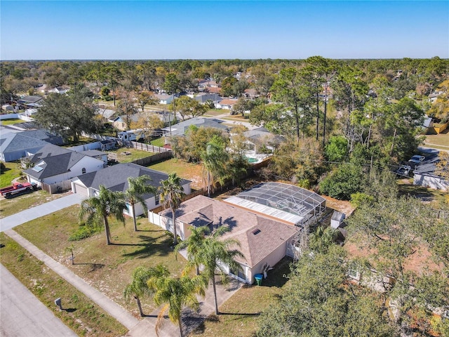 aerial view with a residential view