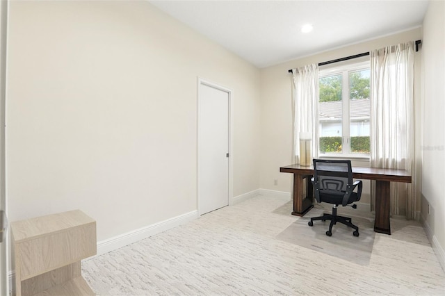 office area with baseboards