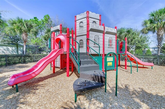 communal playground with fence