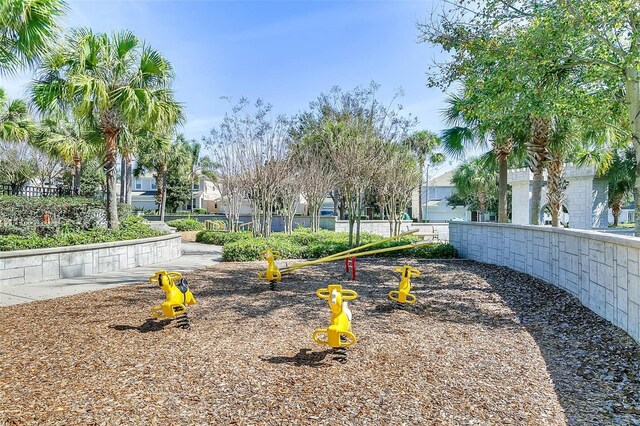 view of property's community featuring a residential view and fence