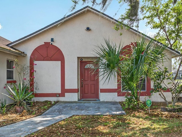 view of front of home with stucco siding