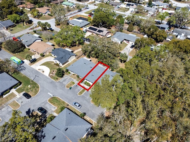 aerial view with a residential view