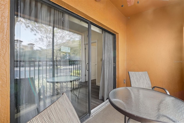 balcony featuring outdoor dining area