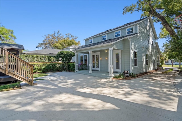 view of front of home featuring french doors