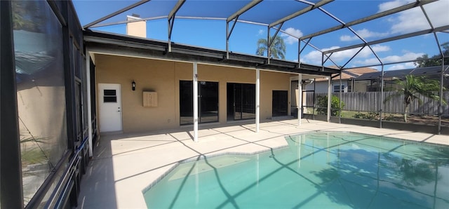 4421 Steed Ter, Winter Park, FL 32792 - view of pool featuring glass enclosure, a patio, a fenced in pool, and fence