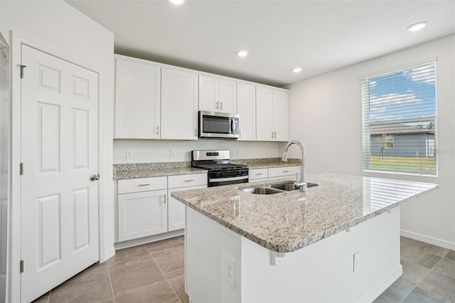 kitchen featuring white cabinetry, a sink, and appliances with stainless steel finishes