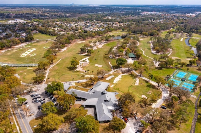 birds eye view of property featuring view of golf course