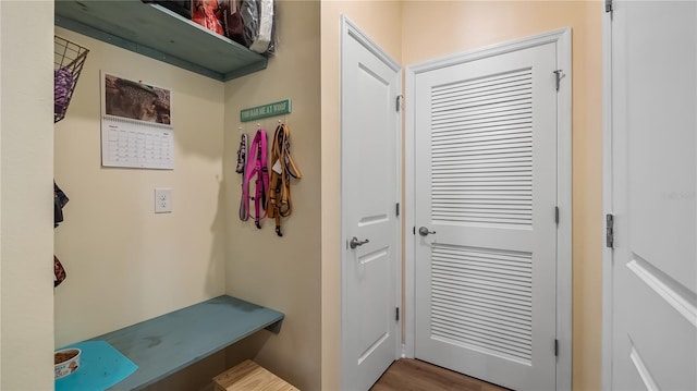 mudroom featuring wood finished floors