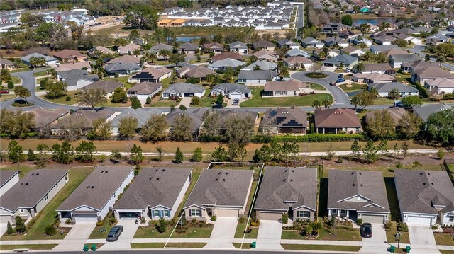 aerial view with a residential view