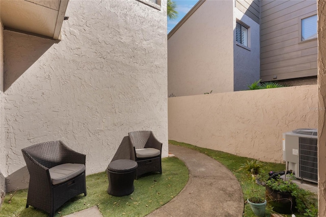 view of patio / terrace featuring central AC unit