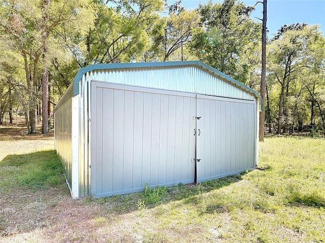 view of shed