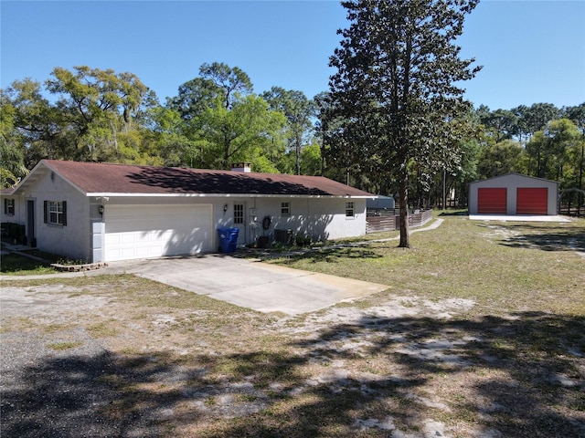 back of property featuring driveway and stucco siding