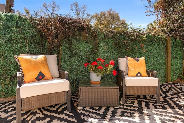 view of patio with an outdoor living space