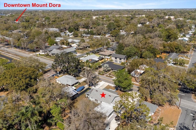 aerial view with a residential view