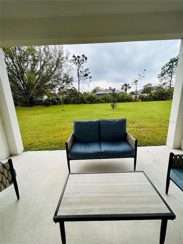 view of patio / terrace featuring an outdoor living space