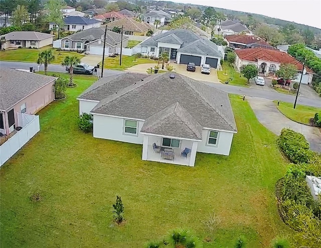 bird's eye view with a residential view