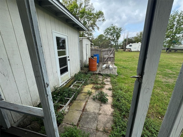 view of yard with fence