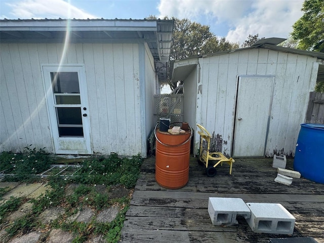 view of shed