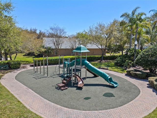 view of community jungle gym