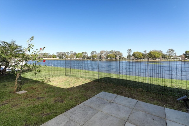 view of yard featuring a patio area and fence