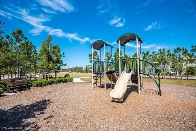 view of community jungle gym