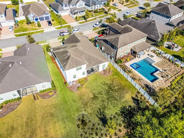 bird's eye view with a residential view