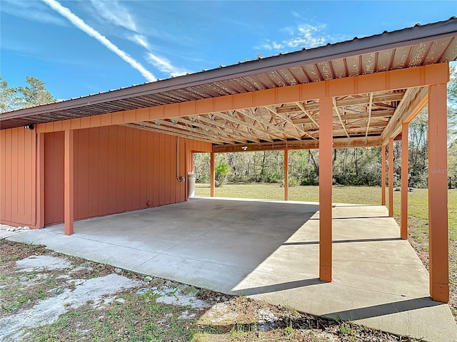 view of patio with an attached carport