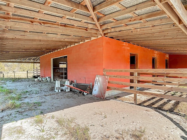 view of horse barn