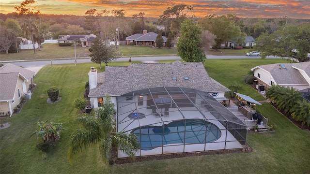 drone / aerial view with a residential view