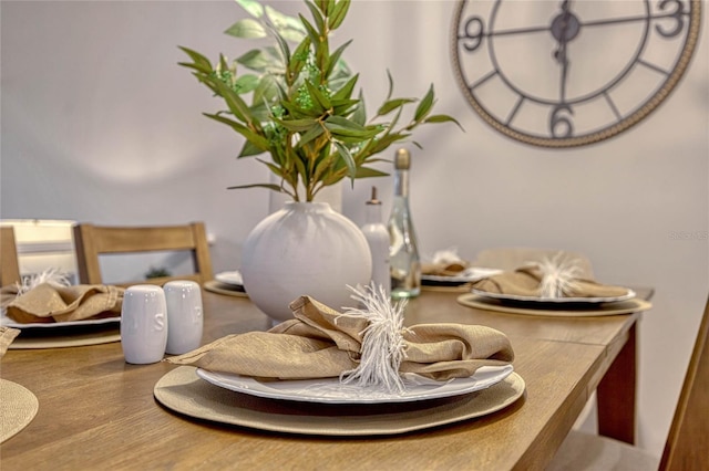 dining area featuring wood finished floors