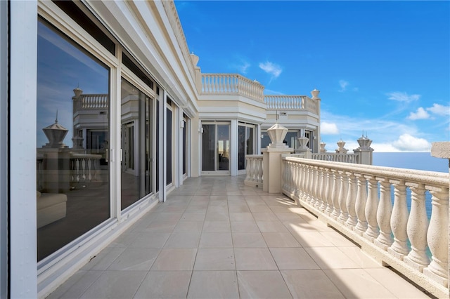 balcony with a water view