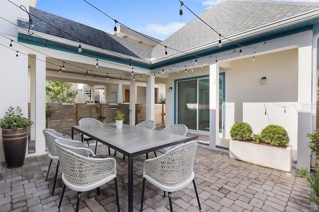 view of patio featuring outdoor dining space