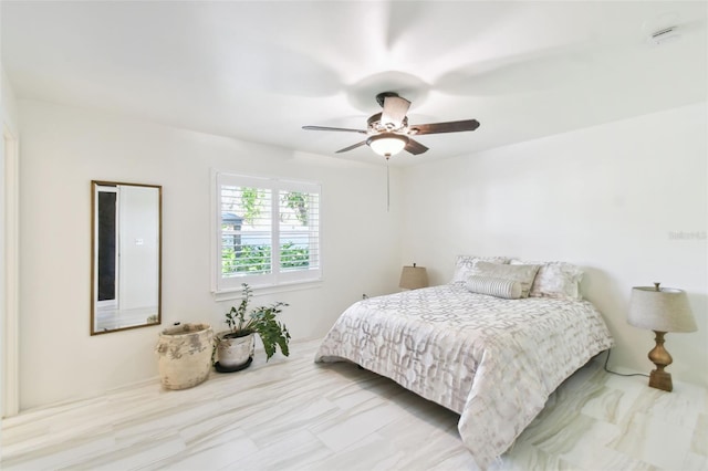 bedroom with a ceiling fan