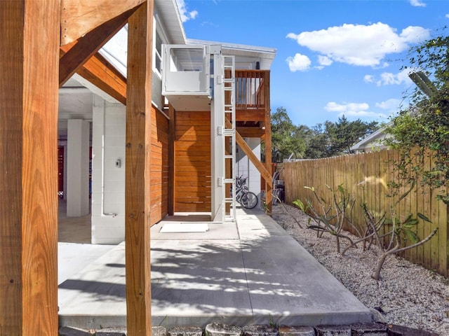 view of patio / terrace with fence