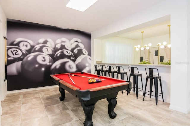 rec room with pool table