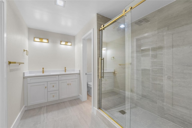 2418 Whitehall Cir, Winter Park, FL 32792 - bathroom featuring toilet, a sink, and a shower stall