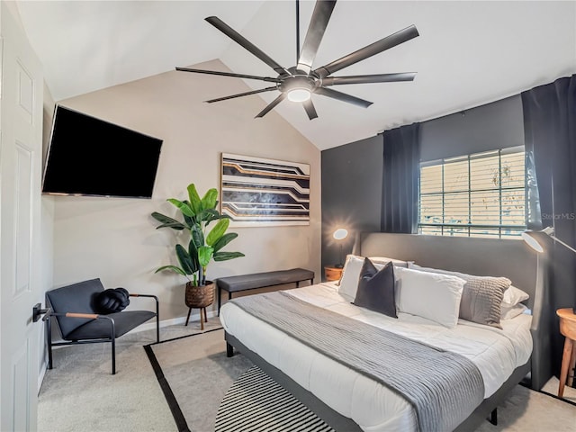 1174 Villa Ln Unit 115, Apopka, FL 32712 - bedroom featuring carpet floors, vaulted ceiling, and ceiling fan