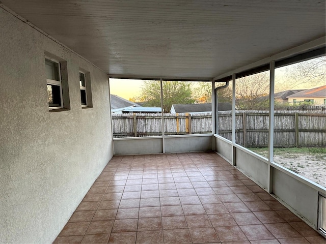 view of unfurnished sunroom