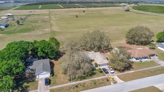 drone / aerial view featuring a rural view